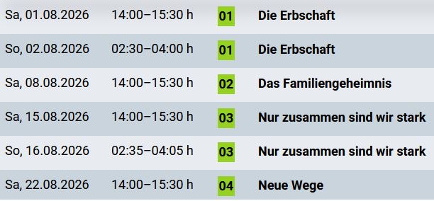ARD-Sendetermine Eingut Wader 08.2026